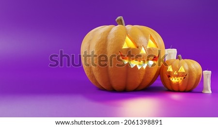 Halloween pumpkin jack o lantern 3D Rendering