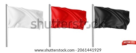 Vector realistic illustration of flags on a white background. Royalty-Free Stock Photo #2061441929