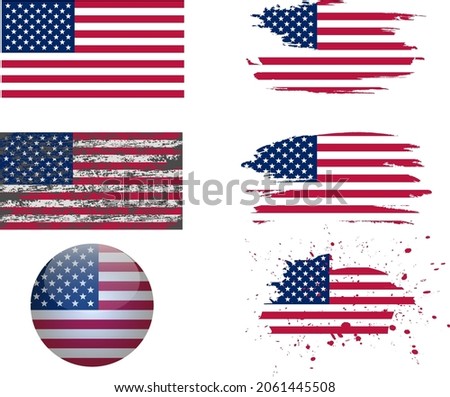 American set flag usa for banner design. Brush painted flag of USA. Distressed american flag.