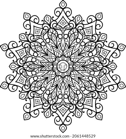 Decorative Rounded mandala zen tangle design colouring book pages for adults vector illustration 