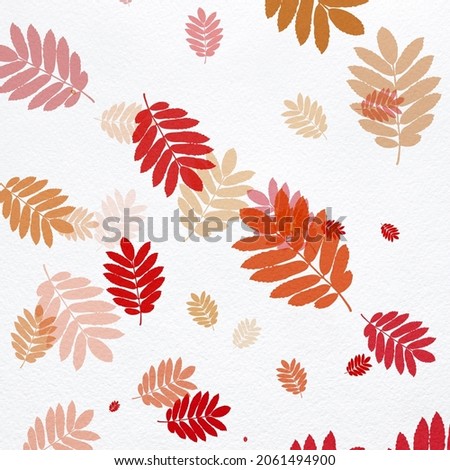 Red fall leaves in 3 color hues 