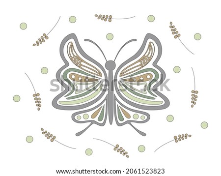 Collection of butterflies in pastel tones designed in doodle style for posters, cards, printed fabrics, t-shirts, fashions, mugs, backgrounds, templates, pillow patterns, bag patterns, diy and more 