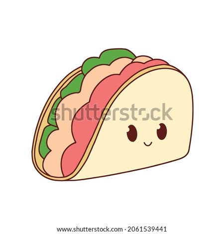 Taco in mexico, mexican food.Cute tacos cartoon.Tacos clip art.