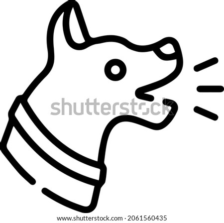 Dog Bark icon, out line vector icon Web icon simple thin line vector icon Royalty-Free Stock Photo #2061560435