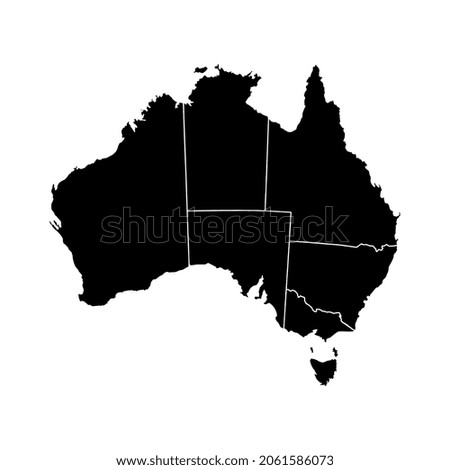Map Australia vector design illustration. Australian country map design. Australian country map icon on white background.
