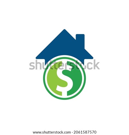 Home Pay Logo Template Design Vector. Coin and real estate logo combination. Money and house symbol or icon