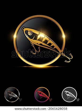 A vector Illustration set of Golden Fishing Circle Logo Sign