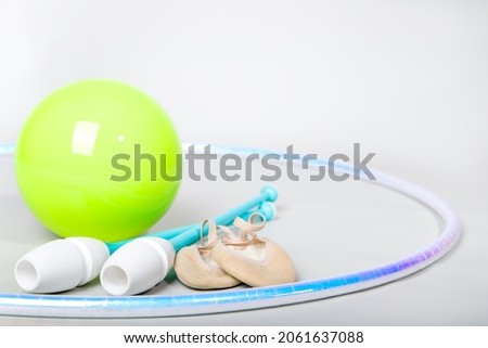 Sports items for rhythmic gymnastics.