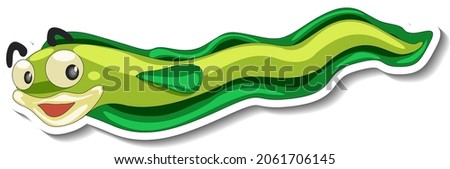 Sea eel animal cartoon sticker illustration