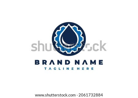 simple blue water settings logo