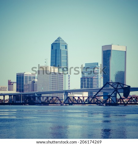 Downtown Jacksonville, Florida with Filter Effects.