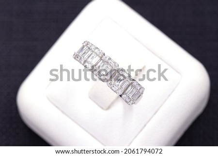 Baguette Cut Diamond ring with white gold