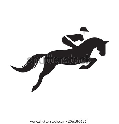 Silhouette Equestrian symbol. Stalion logo design.