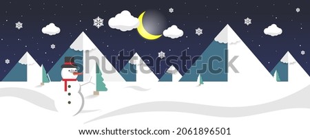 Landscape with snow-filled areas.3d abstract pastel paper cut illustration of winter landscape with cloud,pines and mountains.house and santa claus flying.Happy New Year and Merry Christmas background