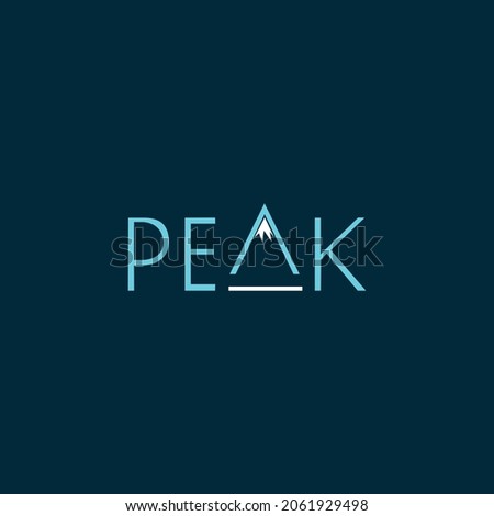 peak mountain logo design. unique logo wordmark logo design. Royalty-Free Stock Photo #2061929498