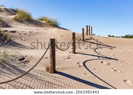 Sand dunes at Yyteri beach , summer in Finland Royalty-Free Stock Photo #2061981443