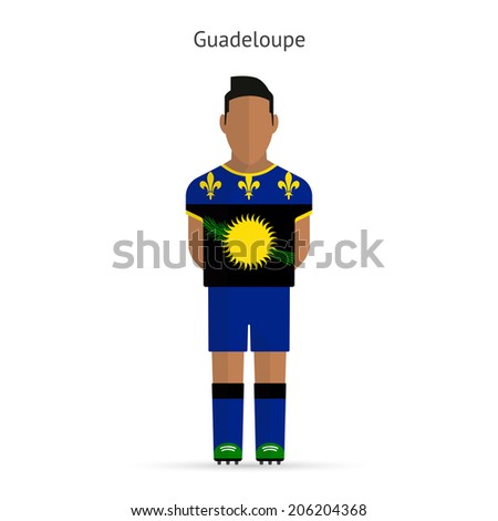 Guadeloupe football player. Soccer uniform. Vector illustration.