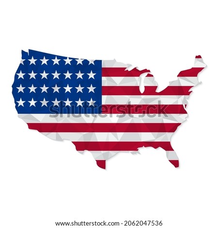 United States of America map in polygonal style on white background. Vector illustration eps 10.
