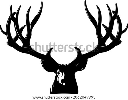 deer elk vector for fishing hunting logo company  Royalty-Free Stock Photo #2062049993