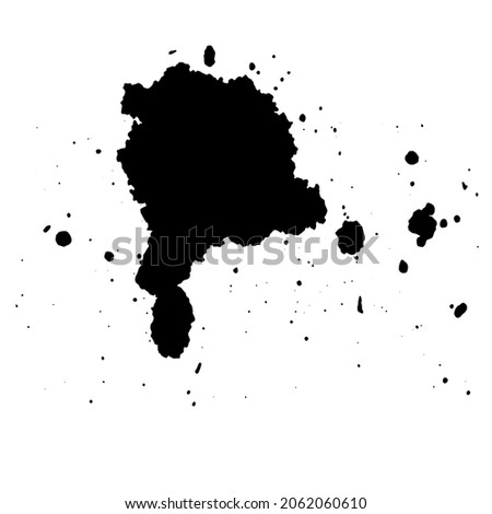 Vector Black ink splashes. Grunge splatters. Abstract background. Grunge text banners