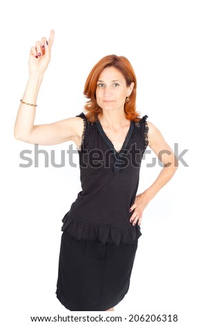 Beautiful businesswoman doing different expressions in different sets of clothes: want to speak