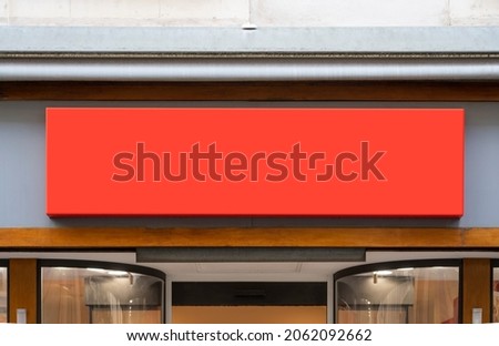 Logo mockup red facade sign