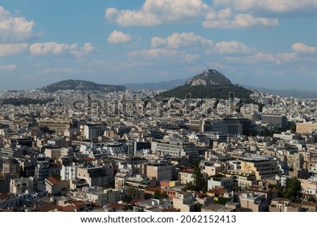 Lycabettus hill at athens. Photo from acropolis. High resolution