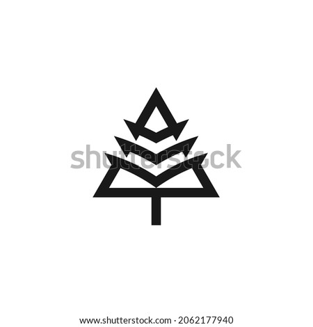 letter A AM with monogrammed concept of fir pine tree