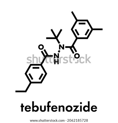 Tebufenozide insecticide molecule. Skeletal formula.