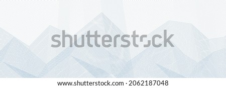 Abstract guilloched background with bluish grey broken thin lines. Subtle wide vector graphic pattern Royalty-Free Stock Photo #2062187048