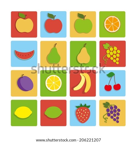 Flat icon fruit