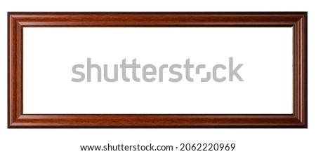 Brown Gold Classic Old Vintage Wooden mockup canvas frame isolated on white background. Blank and diverse subject moulding baguette. Design element. use for framing paintings, mirrors or photo.