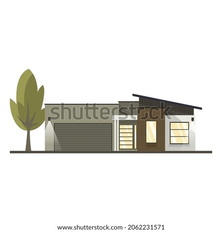 Flat vector illustration of modern house