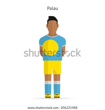 Palau football player. Soccer uniform. Vector illustration.