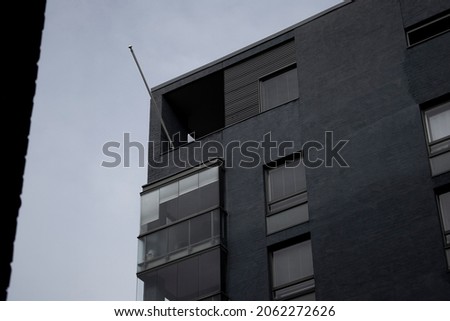 A sideview of a building on a cold day