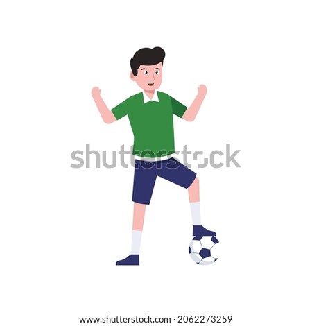 handsome soccer football player sportman character vector illustration design eps.10
