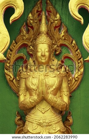 Traditional Thai style fairy stucco in Thai temple