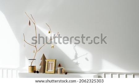 Golden festive Christmas frame decor