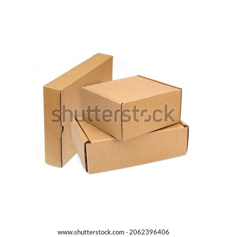 Three craft boxes isolated on white background