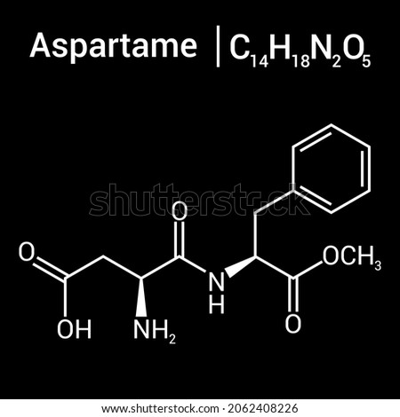 chemical structure of aspartame (C14H18N2O5)