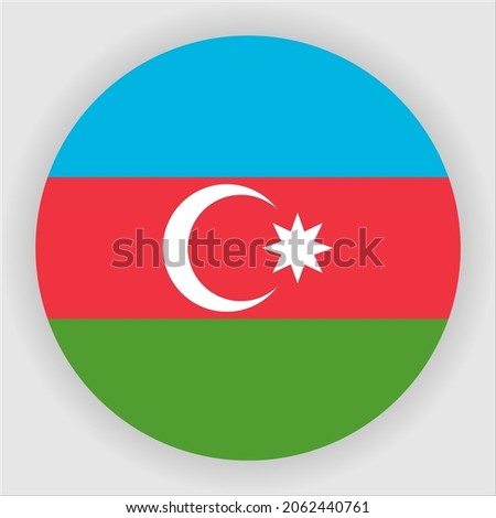 Azerbaijan Flat Rounded Country Flag Icon