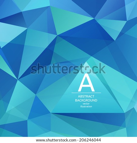 Vector abstract background of the blue triangles