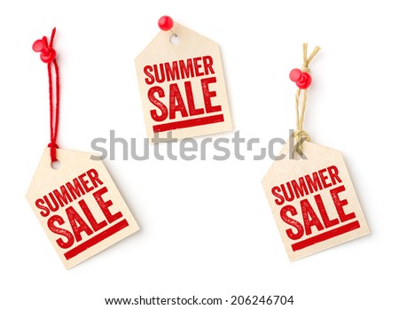 Collection of tags with the text Summer Sale