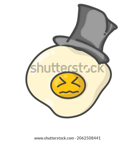 Cute Fried Egg Activity Character Flat Cartoon Vector Design Illustration