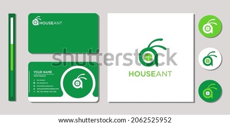 Home, green, unique , modern business logo real estate and business card design template inspiration