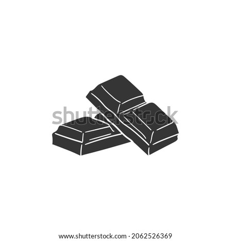 Chocolate Icon Silhouette Illustration. Sweets and Desserts Vector Graphic Pictogram Symbol Clip Art. Doodle Sketch Black Sign.