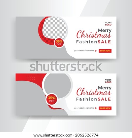 Merry Christmas Happy New Year Fashion Sale Social Media Time Line Set Banner Template Design