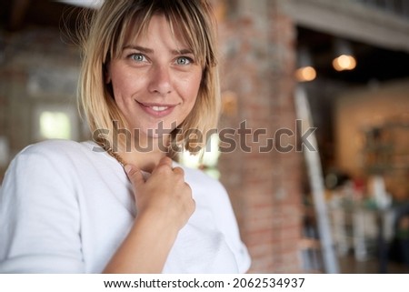 Portrait of a beautiful natural caucasian blonde woman Royalty-Free Stock Photo #2062534937