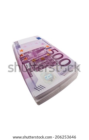 many of five hundred euro banknotes. symbolic photo for wealth and investment
