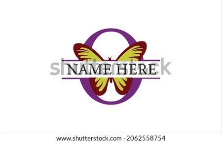 O Alphabet Butterfly abstract monogram vector logo template